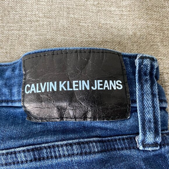 Calvin Klein Slim Fit Denim Jeans Men's 38 x 32 Mid Rise Blue Casual Pants - Picture 8 of 16